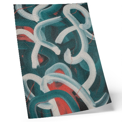 Decorative poster Abstract dynamic strokes turquoise colors