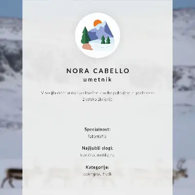 Reindeer poster with antlers in a winter landscape