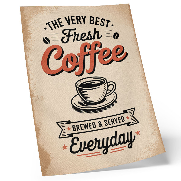 Art print Retro style cafe atmosphere cup