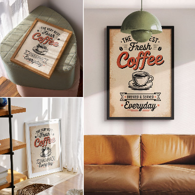 Art print Retro style cafe atmosphere cup