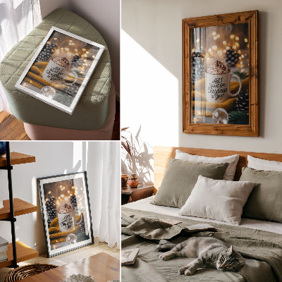 Premium wall art Mug with the inscription scarf yellow warm lights