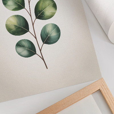Decorative poster A branch with a group of green leaves