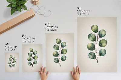 Decorative poster A branch with a group of green leaves