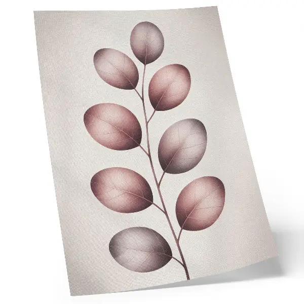 Poster minimalist branch with pink leaves