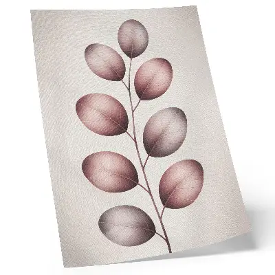 Poster minimalist branch with pink leaves