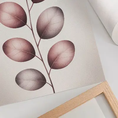 Poster minimalist branch with pink leaves