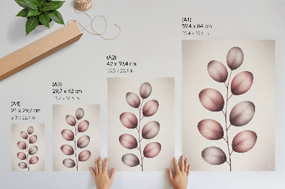 Poster Branch with pink leaves minimalism lightness