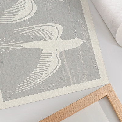 Art print Birds on a gray background harmony simplicity