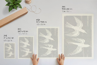 Art print Birds on a gray background harmony simplicity