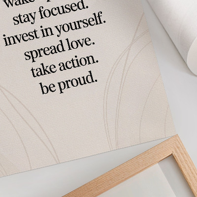 Premium wall art Motivational message, bright background, elegant lines
