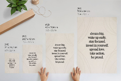Premium wall art Motivational message, bright background, elegant lines