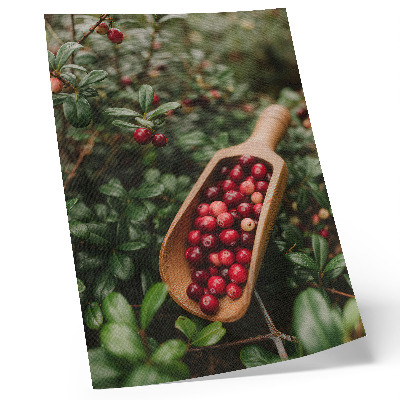 Decorative poster Vibrant colors of leaves and fruit in a wooden shovel