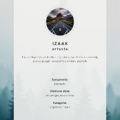 Poster Atmospheric winter landscape, colorful clouds, lonely sign