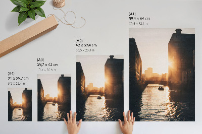 Decorative poster Industrial buildings in the sunlight