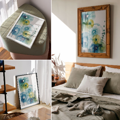 Art print Blue and green spots abstract modernity
