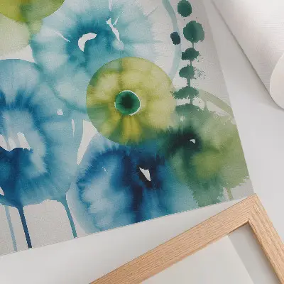 Abstract Art Print blue and green spots modernity style