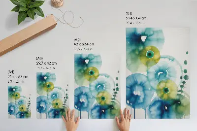 Abstract Art Print blue and green spots modernity style