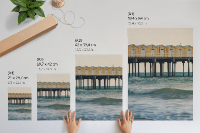 Poster Yellow houses by the sea, modernity and peace