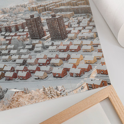Premium wall art Winter landscape with snow-covered houses