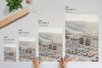 Premium wall art Winter landscape with snow-covered houses