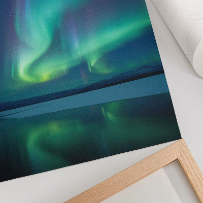 Art print The Northern Lights in the background of beautiful night nature