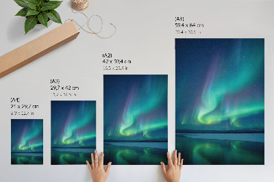 Art print The Northern Lights in the background of beautiful night nature
