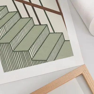 Stair Geometry Poster minimalist print featuring dynamic lines and elegant style