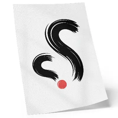 Minimalist contrasts poster with red accent and dynamic composition