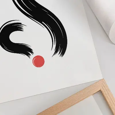 Minimalist contrasts poster with red accent and dynamic composition