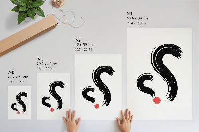 Poster Minimalist contrasts, dynamics, red accent