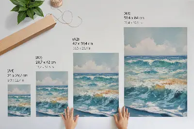 Atmospheric waves decorative poster the tranquil beauty of nature