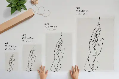 Poster minimalist hand line drawing in a modern elegant style