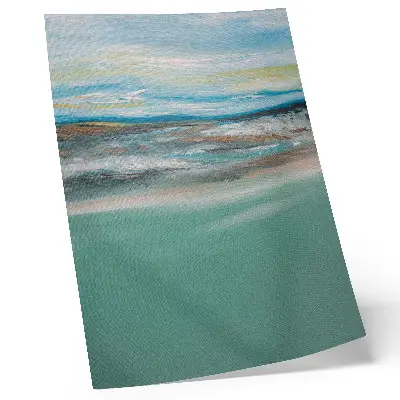 Decorative poster harmony abstract art in blue green and cream