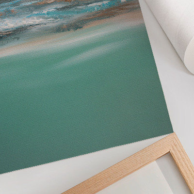 Decorative poster Harmony blue green cream abstract