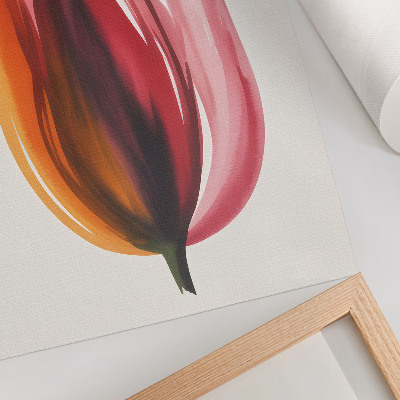 Decorative poster Red pink orange flower abstract