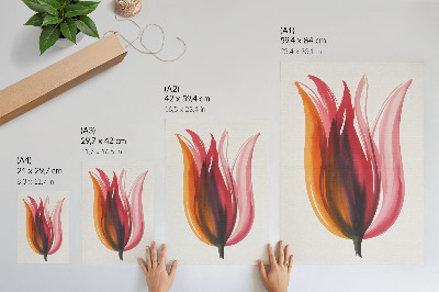 Decorative poster Red pink orange flower abstract