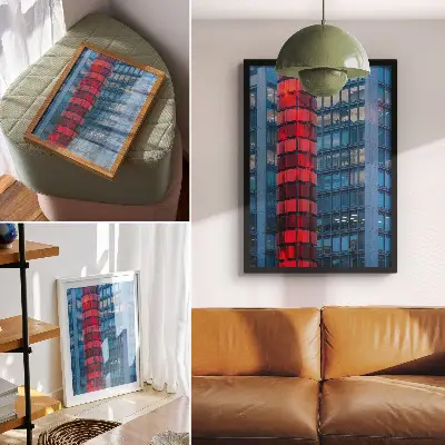 Art print modern architecture featuring an urban atmosphere and sense of spaciousness