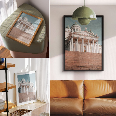 Poster Building with columns and elegant architectural details
