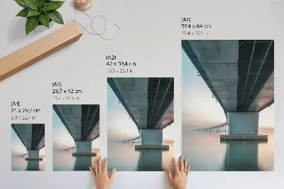 Art print minimalist bridge over water with modern elegance