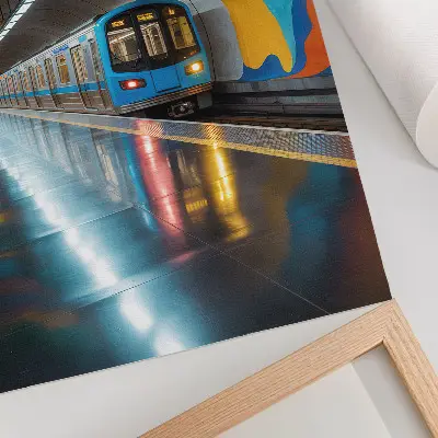 Decorative poster energetic rainbow colors of the subway ceiling