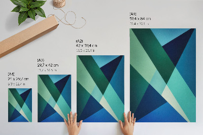 Art print Green and blue triangles of varying intensity