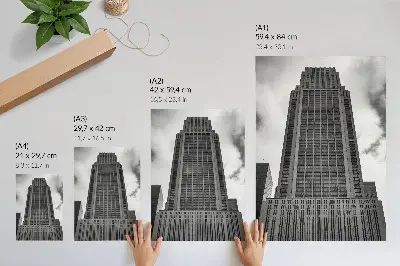 Decorative poster minimalist skyscraper with a theme of harmony and austerity
