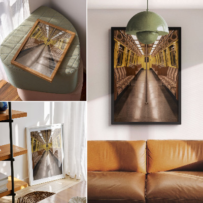 Decorative poster Metro interior yellow wood modern