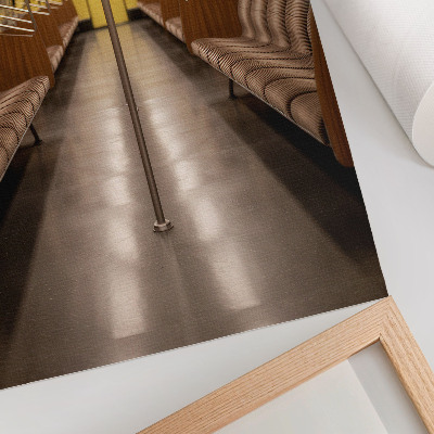 Decorative poster Metro interior yellow wood modern