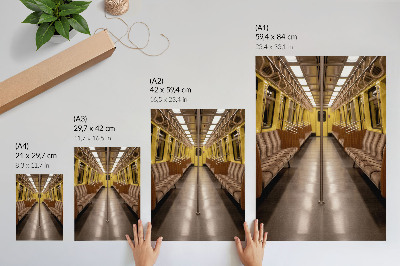 Decorative poster Metro interior yellow wood modern