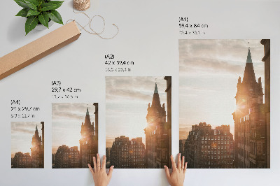 Poster Architecture warm shades sunset