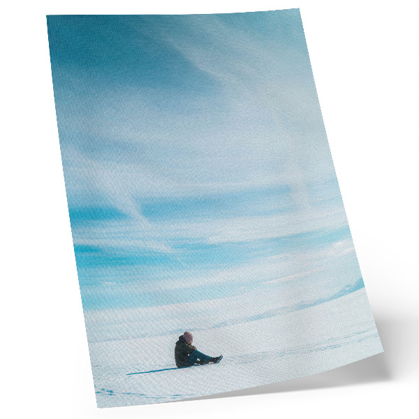 Art print Blue sky over the snowy wasteland, silence and space