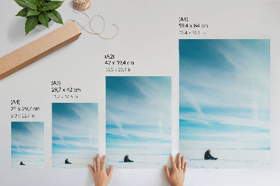 Art print Blue sky over the snowy wasteland, silence and space
