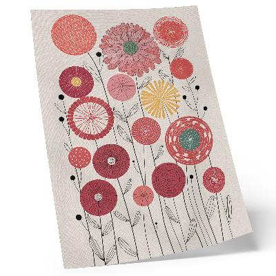 Premium wall art Colorful geometric flowers in a modern style