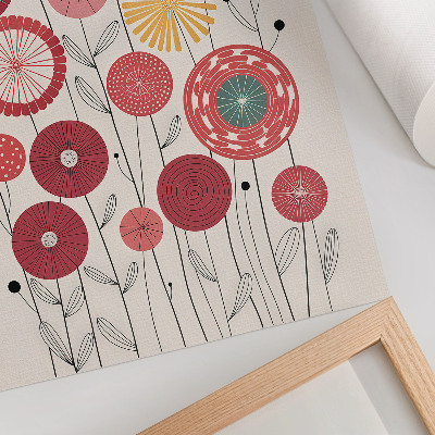Premium wall art Colorful geometric flowers in a modern style
